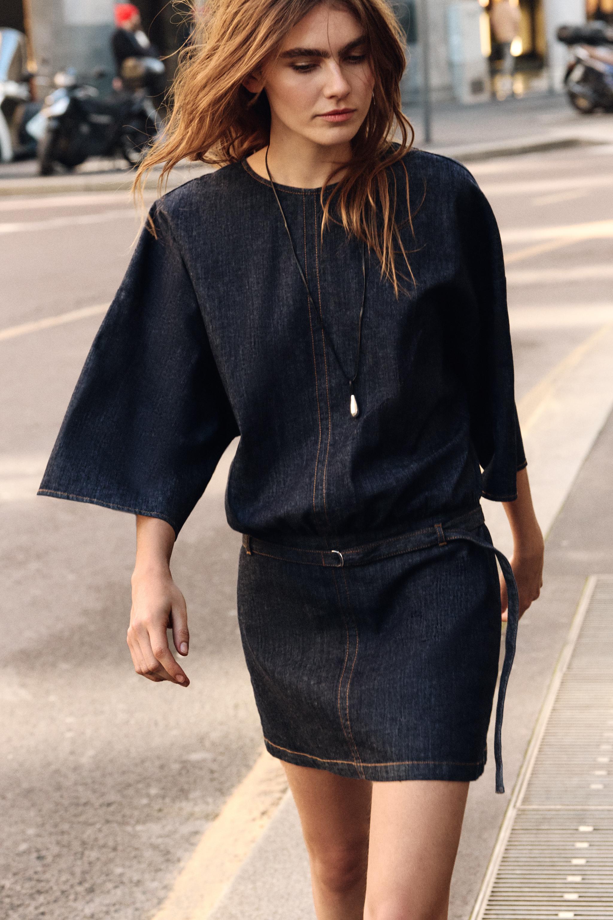 ROBE COURTE EN DENIM Z1975 AVEC CEINTURE